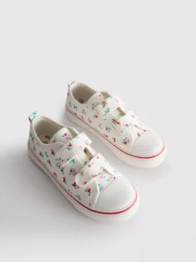 Zapatillas bajas de lona con estampado floral