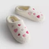 Zapatillas de casa de felpa con diseño de corazón