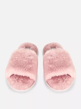 Zapatillas de casa mullidas con tiras cruzadas