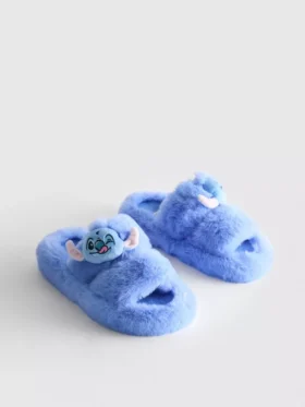 Zapatillas de casa mullidas de doble correa de Stitch de Disney