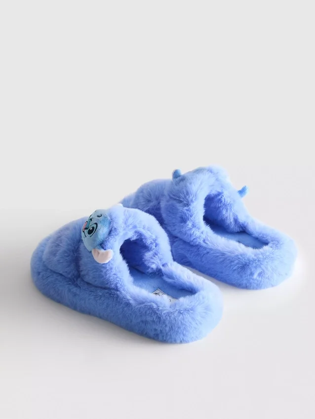 Zapatillas de casa mullidas de doble correa de Stitch de Disney