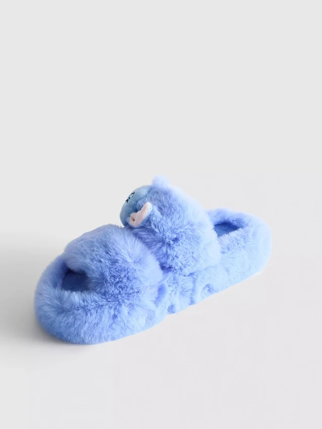 Zapatillas de casa mullidas de doble correa de Stitch de Disney