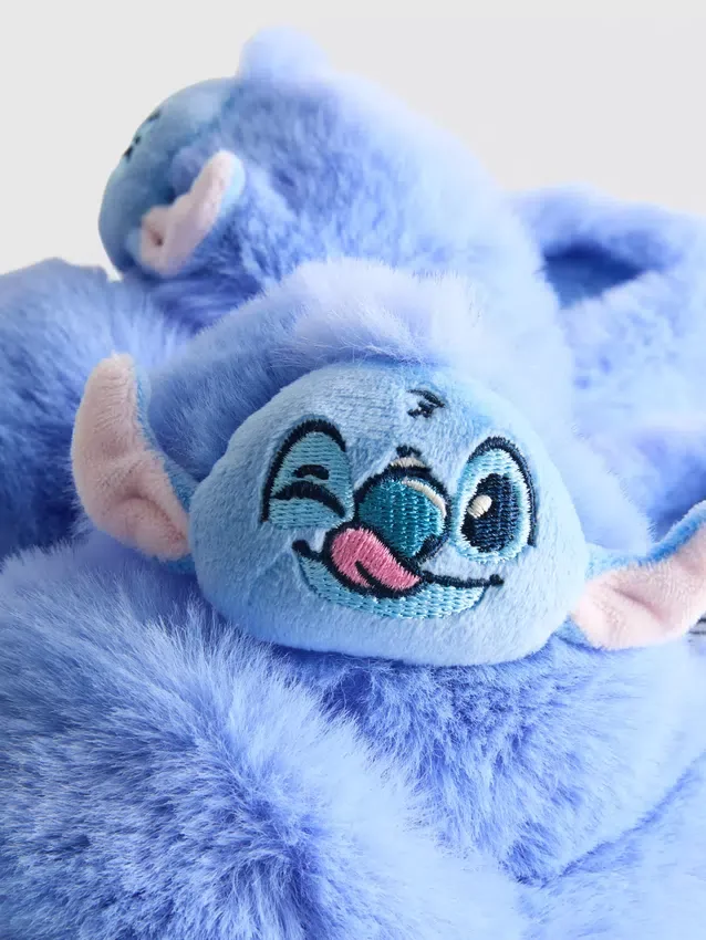 Zapatillas de casa mullidas de doble correa de Stitch de Disney