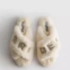 Zapatillas de casa tipo mules nupciales de piel sintética con tiras cruzadas