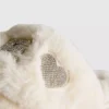 Zapatillas de casa tipo mules nupciales de piel sintética con tiras cruzadas