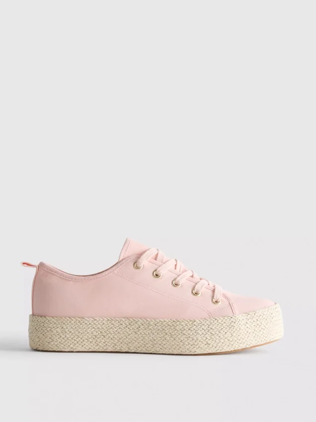Zapatillas de lona con suela plana de yute