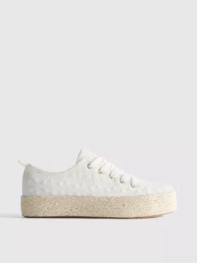 Zapatillas de lona con suela plana de yute