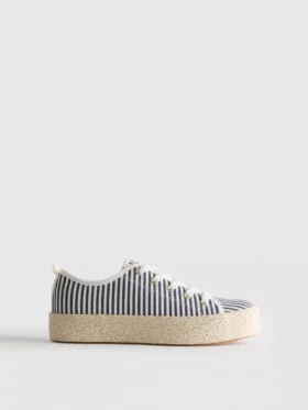 Zapatillas de lona con suela plana de yute