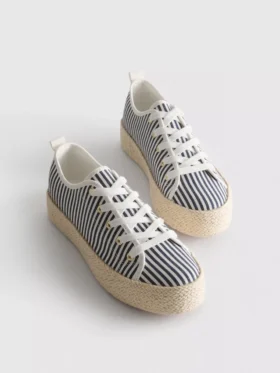 Zapatillas de lona con suela plana de yute