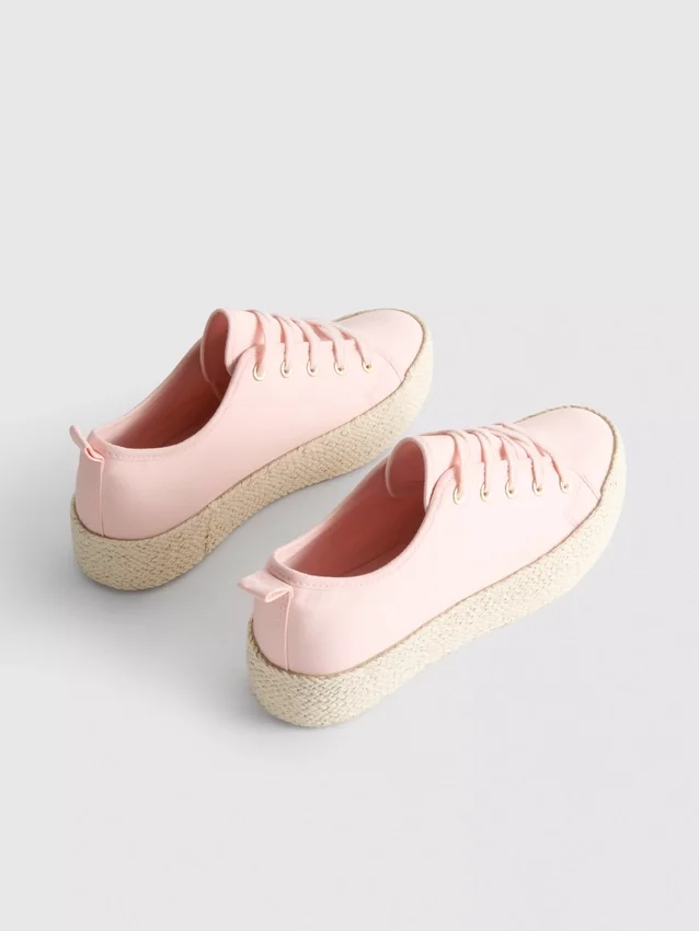 Zapatillas de lona con suela plana de yute