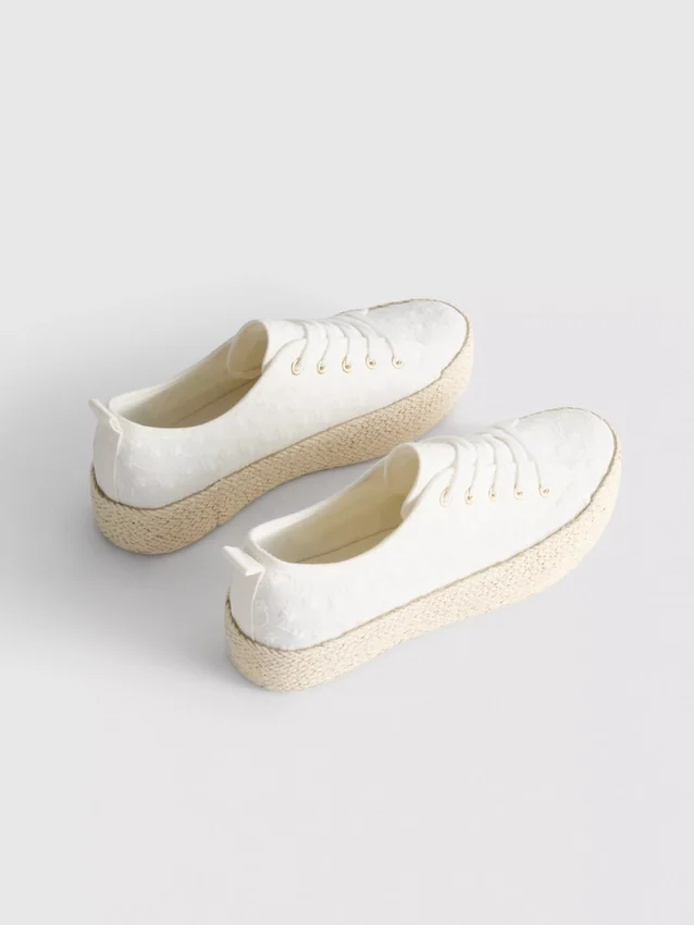 Zapatillas de lona con suela plana de yute