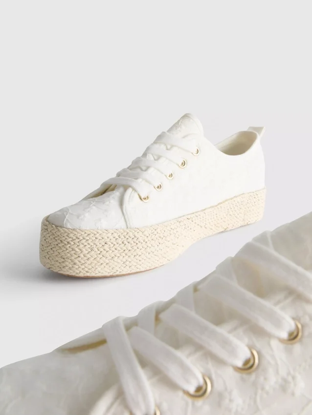 Zapatillas de lona con suela plana de yute