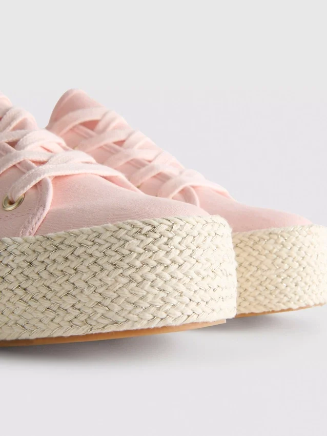 Zapatillas de lona con suela plana de yute
