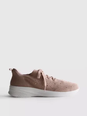 Zapatillas sin cordones con detalles de diamantes