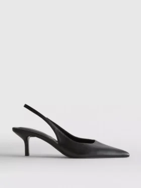 Zapatos de tacón con talón abierto de imitación de cuero