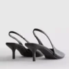 Zapatos de tacón con talón abierto de imitación de cuero