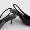 Zapatos de tacón con talón abierto de imitación de cuero