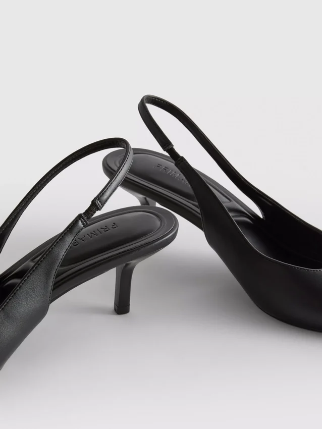 Zapatos de tacón con talón abierto de imitación de cuero
