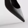 Zapatos de tacón con talón abierto de imitación de cuero