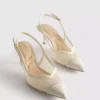 Zapatos de tacón con talón abierto de malla de horma ancha