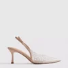 Zapatos de tacón con talón abierto y perlas sintéticas «Diamanta»