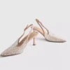 Zapatos de tacón con talón abierto y perlas sintéticas «Diamanta»