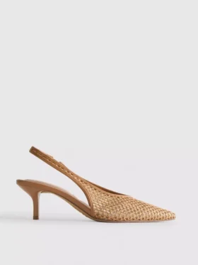 Zapatos de tacón de malla tejida con punta afilada