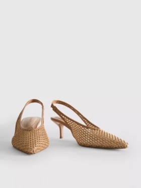 Zapatos de tacón de malla tejida con punta afilada