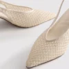 Zapatos de tacón de malla tejida con punta afilada